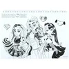 „Monster High Crew“ A/4 spiralinė eskizų knygelė su 40 puslapių ir lipdukais