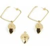 Shabama SQUARE ACORN earrings #shiny auksinis 1 u