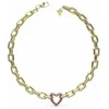 Guess Išskirtinis paauksuotas vėrinys su rausvais kristalais „Beloved“ JUBN05004JWYGPKT/U