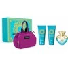 Kvepalų rinkinys moterims  Versace Dylan Torquoise (EDT, 100 ml + kūno losjonas, 100 ml + dušo želė, 100 ml + kosmetinė)