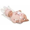 Arias Reborn lėlė Lucia 45 cm – rankų darbo, rožiniai megzti rūbai