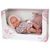 Arias realistiška lėlytė mergaitė 30 cm, su čiulptuku, rožine kepuryte, maudoma