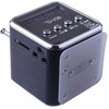 Belaidis garsiakalbis su FM radiju ir LED apšvietimu, 5x5x5 cm, raudonas