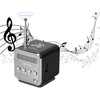 Belaidis garsiakalbis su FM radiju ir LED apšvietimu, 5x5x5 cm, raudonas