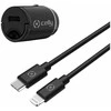 CELLY CCMINILIGHT ? CAR CHARGER USB-C+USB-C TO LIGHTNING CABLE 20W [PRO POWER]