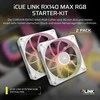 CORSAIR iCUE LINK RX140 MAX RGB PWM ventiliatorius – 2 vnt., 140 mm, Baltas