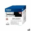 Brother Juosta Brother Nuolat popieriaus ritinys 62mm Juodas &amp; Raudona balta - DK22251