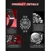 Pacific W110 leather watch strap - juodas/red - 22mm