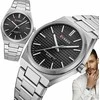 Pacific W26 leather watch strap - PREMIUM - juodas/baltas - 22mm