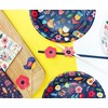 „Pavasario linksmybės“ tamsios popierinės lėkštės, 6 vnt., 18 cm
