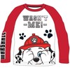 Paw Patrol raudoni vaikiški marškinėliai ilgomis rankovėmis, viršus 104 cm