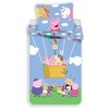Peppa Pig Patalynė bawełniana 140x200 Świnka Peppa mėlyna kolorowa poszewka 70x90 JF 02