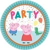 Peppa Pig konfeti popierinių lėkščių rinkinys, 8 vnt., 23 cm