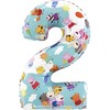 Peppa Pig mėlynas skaičius 2 folijos balionas 66 cm