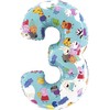 Peppa Pig mėlynas skaičius 3 folijos balionas 66 cm