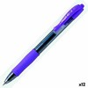 Pilot Pen Gelpenne, Pultas G-2, 0,7 mm, medium, lilla, pakke med 12 stk