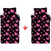 Pink Dvigulės patalynės komplektas „Love Rožinė Hearts“ 140–200 cm, 70 x 90 cm