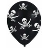 Pirato „Jolly Roger“ balionai, 6 vnt. pakuotėje, 11 colių (27,5 cm)