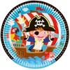 Piratų kavalieriaus popierinės lėkštės, 8 vnt., 23 cm
