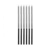 Party Deco ¦wieczki urodzinowe Platinum sidabrinė 14,5cm 6szt