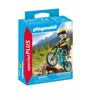 Playmobil Dviratininkas su visureigių dviračiu ir medžio kelmu