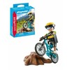 Playmobil Dviratininkas su visureigių dviračiu ir medžio kelmu
