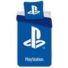 „PlayStation“ mėlynas patalynės komplektas su logotipu 140–200 cm, 70–90 cm