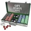 GOODS+GADGETS pokerio rinkinys su lagaminu, 300 žetonų, komplektas su kortomis, kauliukais ir krupjė mygtuku, juodas