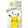 Patalynė bawełniana 140x200 Pokemon mėlyna geltona pasy poszewka 65x65 H2