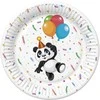 Popierinės lėkštės „Gyvūnai“ su juokinga panda, 8 dalys, 22,7 cm