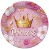 Princesės karūnos princesės popierinių lėkščių rinkinys, 8 vnt., 18 cm