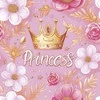 Princesės karūnos princesės servetėlės, 20 vnt., 33x33 cm