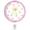 Princesės mažosios princesės popierinės lėkštutės, 8 vnt., 20 cm, FSC