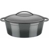 Bez Marki Solid cast iron casserole dish - GSW - GRAY SHADOW - 33 x 25 cm - Oval - Induction - Gray