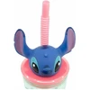 Disney Stitch - Cup with straw and 3D figure from the Flowers collection (360 ml)