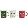 Puodelis DKD Home Decor Porcelianas Keramikos dirbinys (330 ml) (3 vnt.)