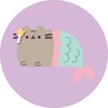 Pusheen undinėlės formos pagalvėlė, dekoratyvinė pagalvėlė 40 cm veliūras