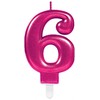 Rožinė skaičių žvakė Rožinė skaičių žvakė 6 torto formos žvakė