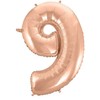 GoDan Balon foliowy "9" rožinė-auksinė 92cm