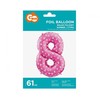 GoDan Balon foliowy Cyfra8 róż/serca 61cm HS-C26R8 05988