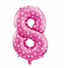 GoDan Balon foliowy Cyfra8 róż/serca 61cm HS-C26R8 05988