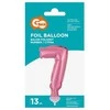 GoDan Balon 13cm foliowy na patyku "7" rožinė