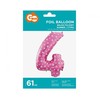 GoDan folijos balionas "Number 4", Rožinės širdelės, 61cm p10