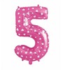 GoDan Balon foliowy Cyfra5 róż/serca 61cm HS-C26R5 05926