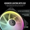 Corsair iCUE Link LX120 RGB, PWM korpuso ventiliatorius, 3er Pack – 120mm, juodos spalvos