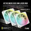 Corsair iCUE LINK LX120 RGB 3 baltų šviestuvų rinkinys CO-9051030-WW