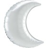 Satininis baltas mėnulio formos folijos balionas, 43 cm