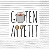 Servetėlės „Food Guten Appetit“, 16 vnt., 33 x 33 cm