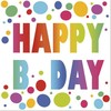 Servetėlės „Happy Birthday Dots“ 20 vnt., 33x33 cm