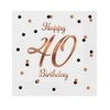GoDan B &amp; C Happy 40 Gimtadienis balta 33x33cm 20vnt.